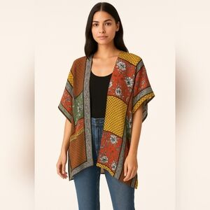 Do Everything In Love Boho Patchwork Kimono Cardigan One Size